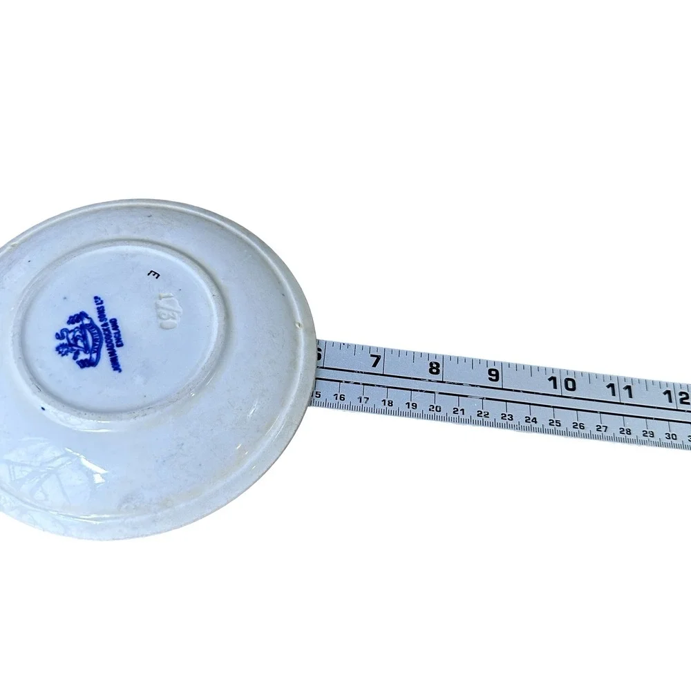 John Maddock &‎ Sons Blue Willow Vitrified Ironstone Saucer England Antique 6in